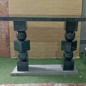 STAGE CONSOLE - Green forest green marble - Luxury Statement piece for Living room