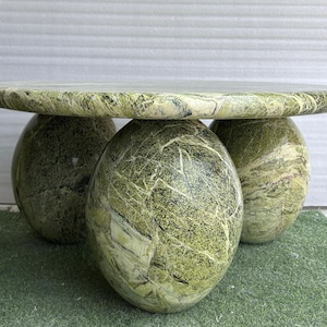 Distorted Egg Shaped GLOBE COFFEE TABLE- Marble Table - Sphere design base - Different Materials available - Designer marble coffee table