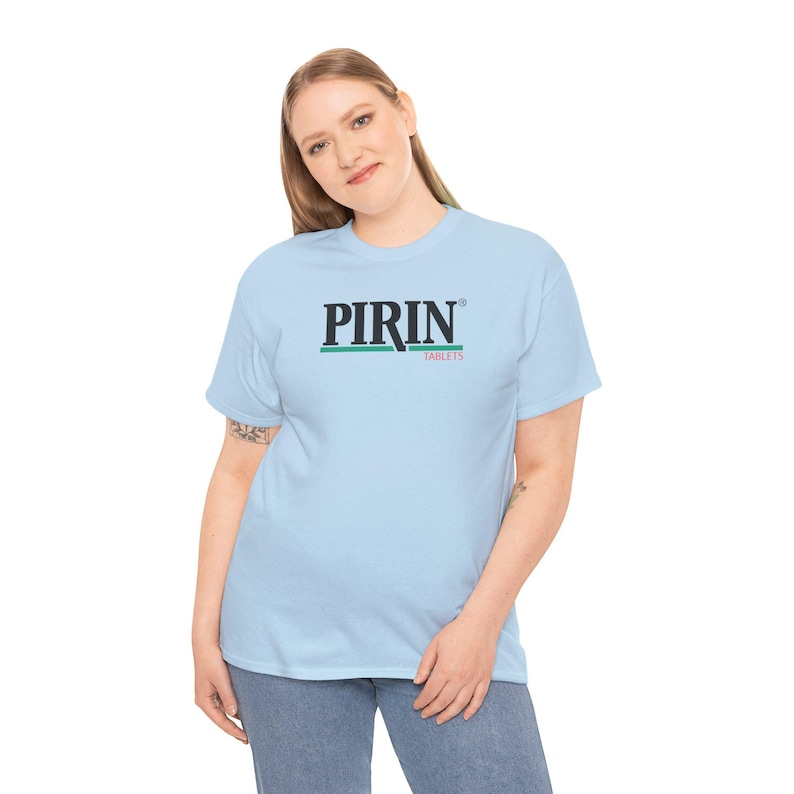 Pirin Tablets Parody T-Shirt, Funny Nostalgia Graphic Tee image 3