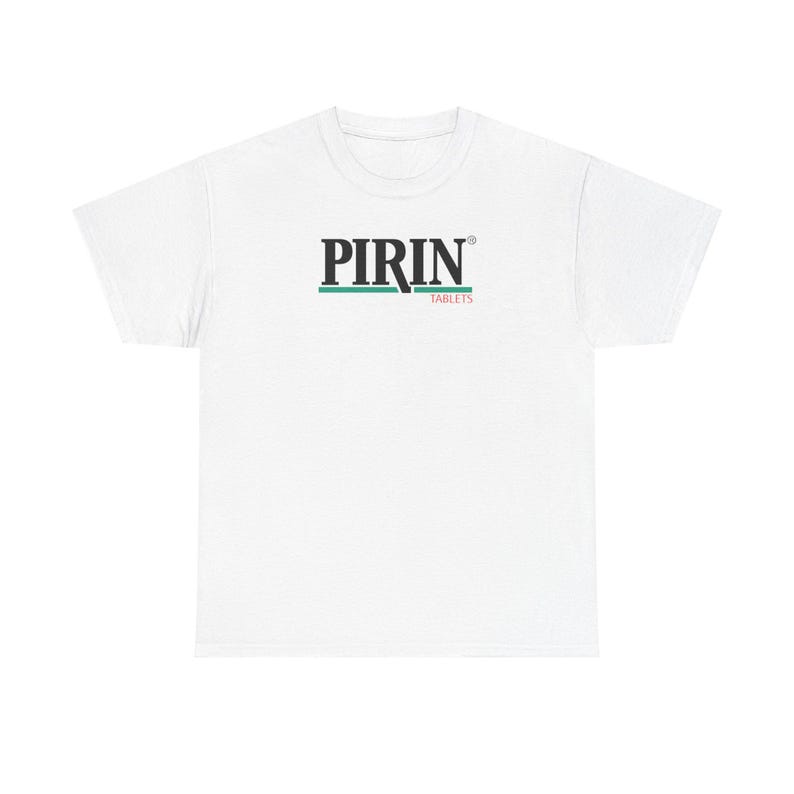 Pirin Tablets Parody T-Shirt, Funny Nostalgia Graphic Tee image 9