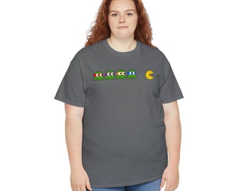 Teenage Mutant Ninja Turtles Pacman mashup parody nostalgia TMNT video games Unisex Heavy Cotton Tee