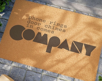 Felpudo Broadway Sondheim con cita completa de In Comes Company