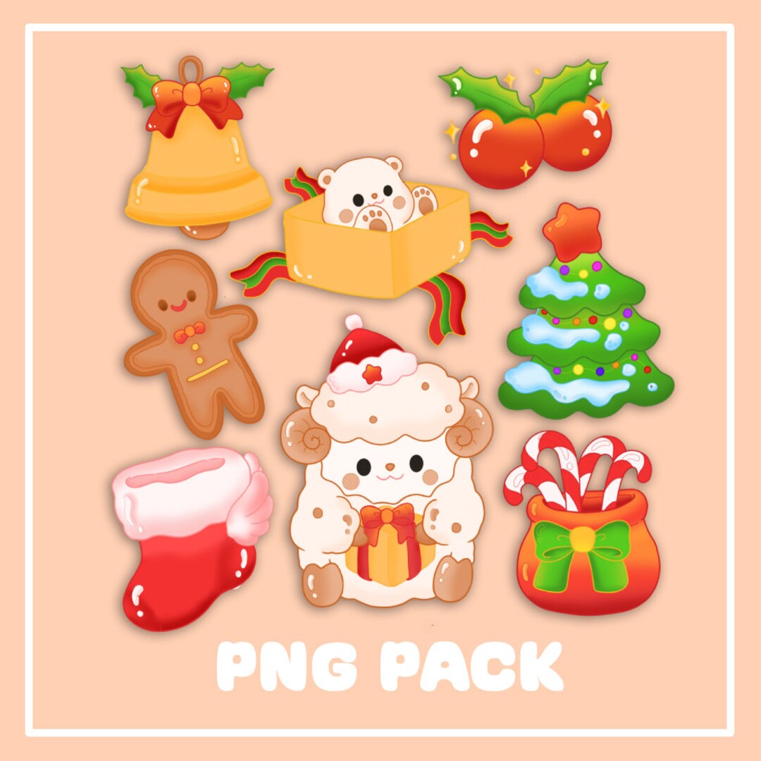 Kawaii Christmas Sticker Design for Stationary and Planner Etsy