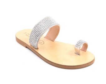 Sandalias de novia de piel hechas a mano. (PIEL INTERIOR y SUELA) Talla 38 Dorado