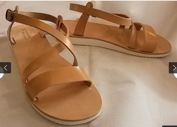 Handgemachte Griechische Leder Sandalen aus Kreta ca 1,8cm hoch
