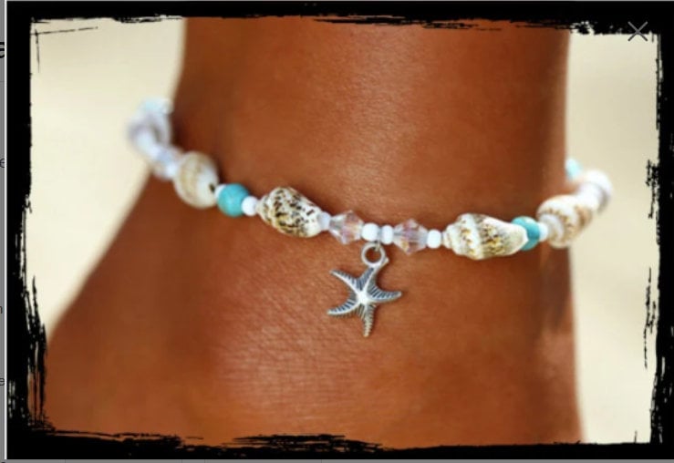 Cavigliere Stile Spiaggia Con Stelle Marine - Set 3 Pezzi