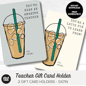 Teacher Gift Card Holders, Teacher Appreciation Gift Card Holder Printable, Teacher Thank You Gift For Christmas, Teacher Gift, School End