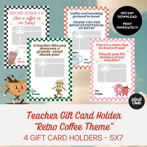 Teacher Gift Card Holders, Teacher Appreciation Gift Card Holder Printable, Teacher Thank You Gift For Christmas, Teacher Gift, School End