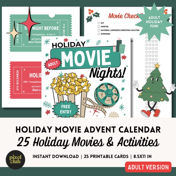 Holiday Movie Advent Calendar, Advent Calendar, Christmas Advent Calendar 2024, Family Movie Advent Calendar, Movie Lover, Christmas Advent