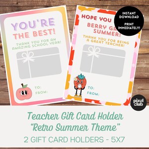 Teacher Gift Card Holders, Teacher Appreciation Gift Card Holder Printable, Teacher Thank You Gift For Christmas, Teacher Gift, School End