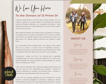 Home Offer Letter Template, We Love Your Home, Letter to Seller, House Offer Letter, Home Buying Process, Editable Home Offer Letter