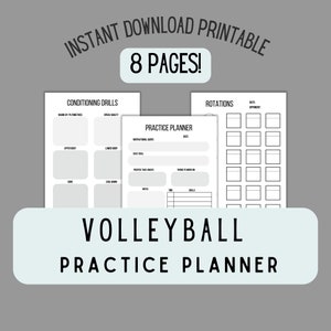 Volleyball Practice Plan, Volleyball Practice Templates, Volleyball Planner,Volleyball Coaching Planner, Volleyball Rotations PDF