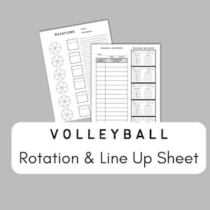 Volleyball Line Up Sheet, Volleyball Rotation Sheet, Volleyball Game Day, Volleyball Line Up