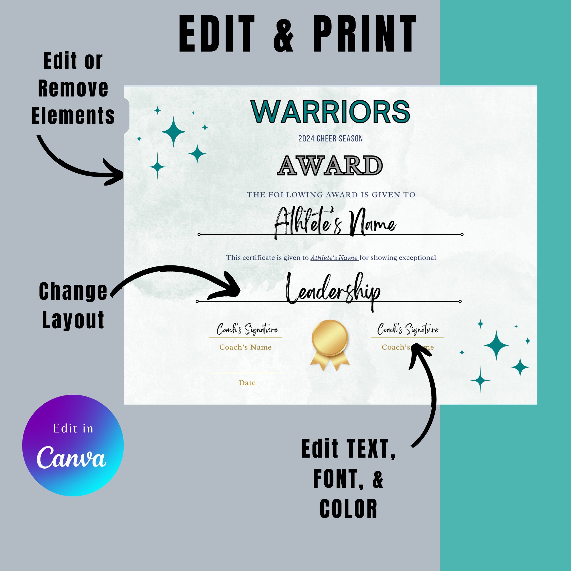 Editable Cheer Certificate Editable Cheer Award Cheerleading Awards Editable Cheer Certificate Editable Cheer Award Cheerleading Awards