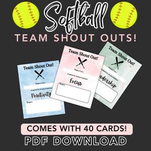 Softball Team Shout Outs, Softball Team Awards, Softball Player Certificates, Softball Team Building, Softball Player Encouragements