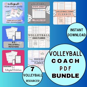 Volleyball Coach PDF Bundle, Volleyball Coaching Bundle, Volleyball Planner Bundle, Volleyball Forms, Volleyball Coach Resources