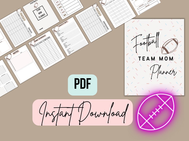 PDF Fussball Mom Planer, Fussball Team Mom Planer, Fussball Sammelplaner, Team Mom Sammelplaner, Team Mom Planner Bild 3