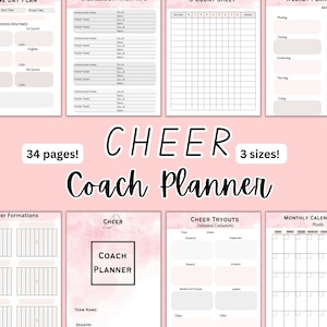 Cheer Coach Planner, Printable Cheer Planner, Cheer Season Planner, Cheer Game Day Plan, Cheer Routine Planner