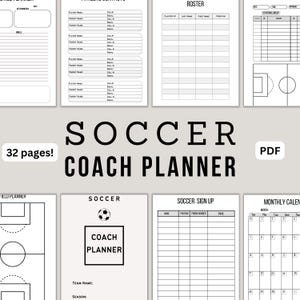 Neutral Soccer Coach Planner, PDF Soccer Coach Planner, Soccer Team Forms, Soccer Coach Forms, Printable Planner, Soccer Practice Planner