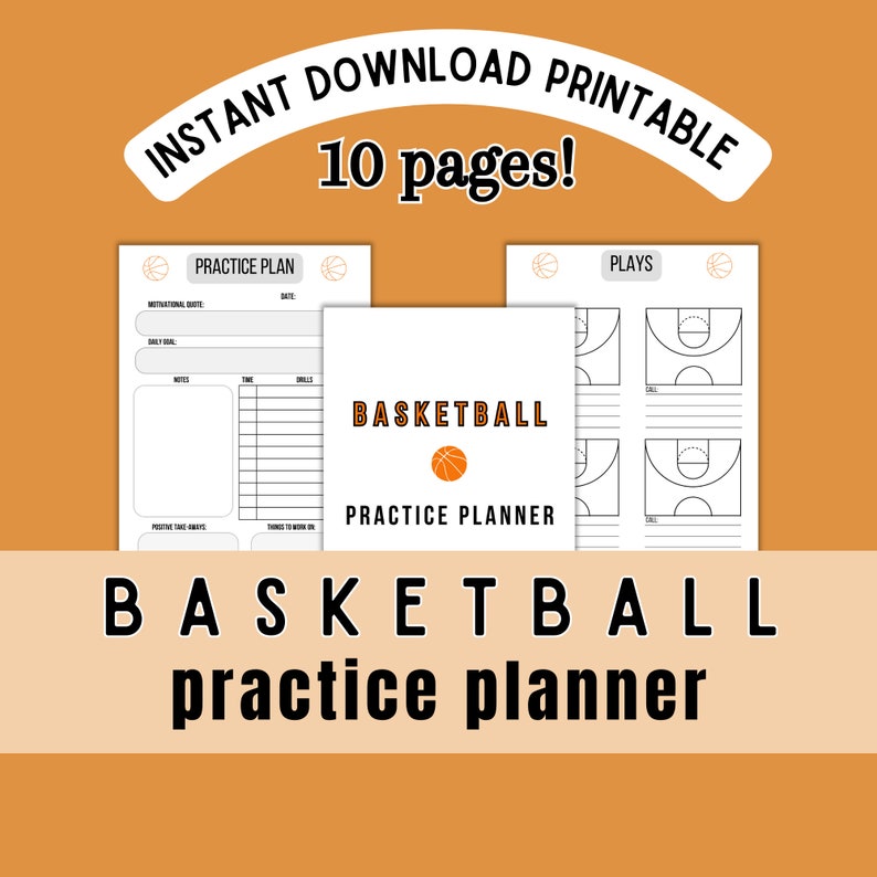 Basketball Practice Planner, Basketball Planner, Basketball Court