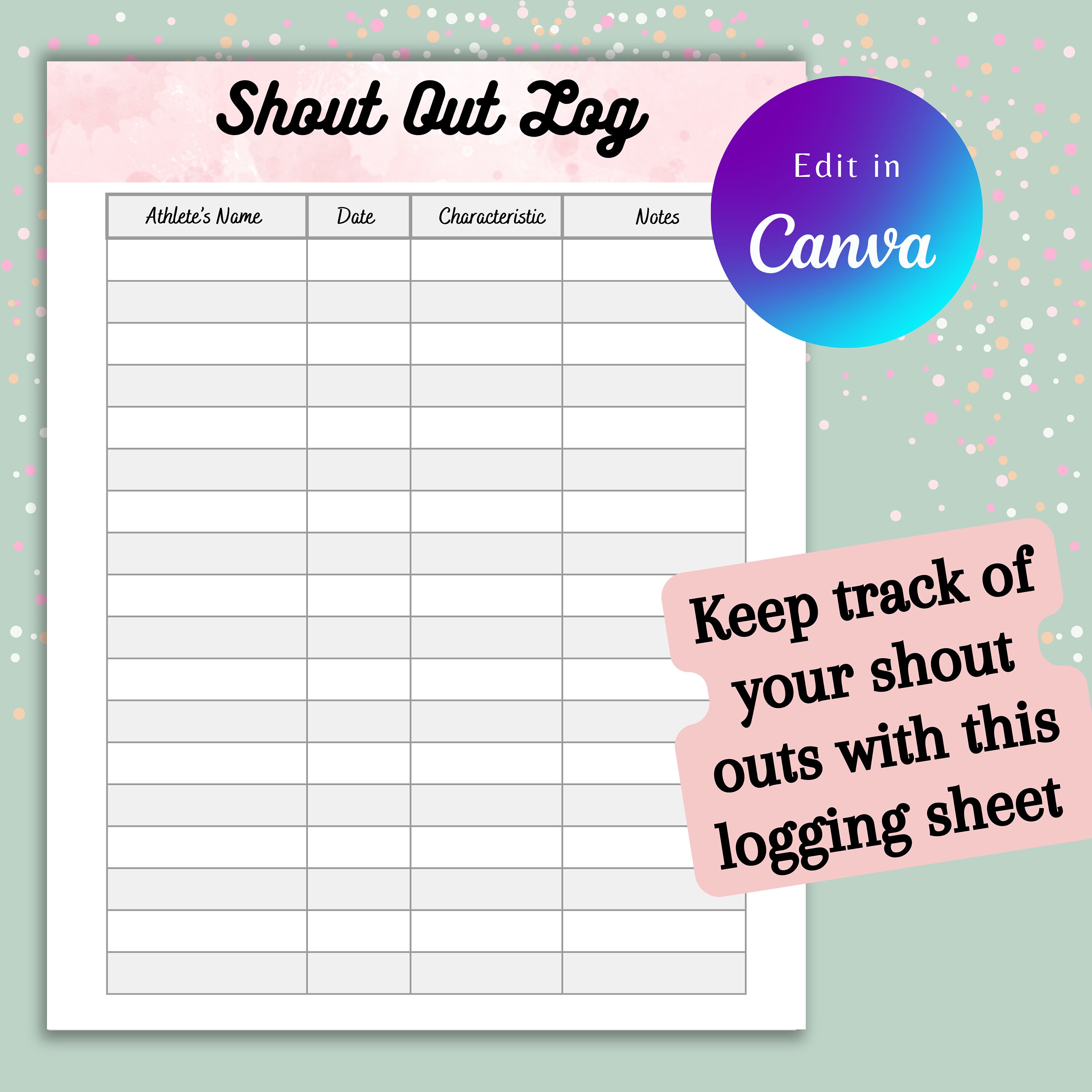 Editable Cheer Team Shout Outs, Cheer Team Awards, Cheerleading ...