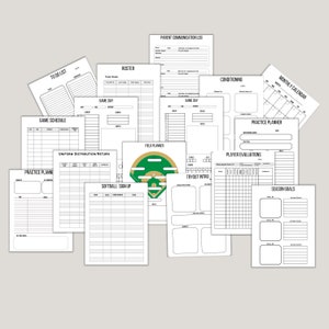 K&ouml;nnte beinhalten: Ein Satz druckbarer Formulare zur Verwaltung von Softball-Teams. Die Formulare umfassen einen Kader, einen Spielplan, einen Trainingsplaner, eine To-Do-Liste, die Verteilung von Uniformen, einen Feldplaner, eine Einf&uuml;hrung in das Probetraining, Spielerbewertungen, Konditionierung, einen Monatskalender, Saisonziele und eine Softball-Anmeldung.