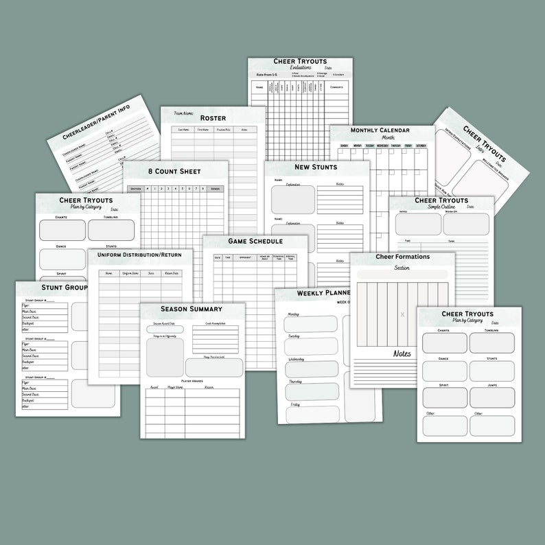 Cheer Routine Count Sheet PDF Cheer Coach Planner, Printable Cheer Planner, Cheer Season Planner ...