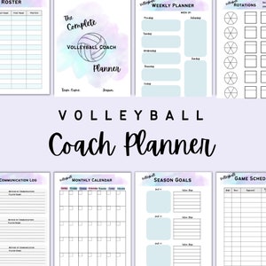 Printable Volleyball Coach Planner, Coaching Planner, Volleyball Planner Printable, Volleyball Coach&#39;s Planner, Volleyball Line Up Sheets
