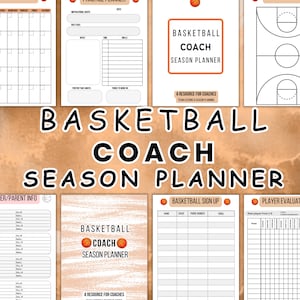 PDF Basketball Planner, Basketball Coach Guide, Basketball Season Planner, Basketball Printable Planner, Basketball Practice Plan