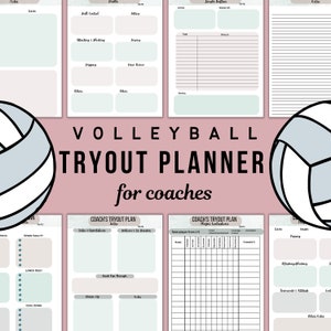 Volleyball Tryout Planner, Volleyball Tryout Templates, Volleyball Coach&#39;s Planner, Volleyball Templates, Volleyball Tryout Printables