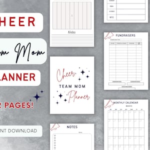 Cheer Mom Planner, Team Mom Planner, Red Cheer Planner, Navy Cheer Planner, Printable Planner, Cheer Forms, Cheer Binder, Cheer Team Mom