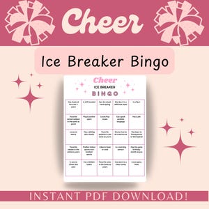 Cheer Ice Breaker Game, Cheer Get to Know You, Ice Breaker Bingo, Cheerleading Activities, Cheerleading Games, Digital Download