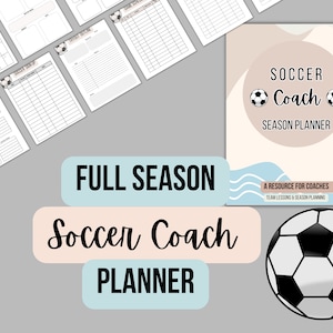 PDF Soccer Coach Planner, Soccer Season Planner, Printable Soccer Planner, Soccer Forms, Soccer Binder, Soccer Team Planner