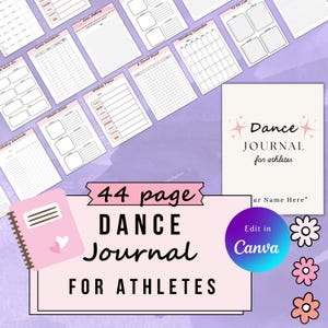 Editable Dance Journal for Athletes, Dance Journal, Dance Planner, Dance Journal and Planner, Dance Schedule, Dance Schedule