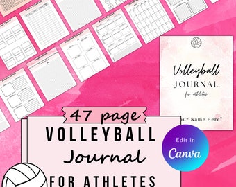 Editable Volleyball Journal for Athletes, Volleyball Athlete Journal, Volleyball Athlete Planner, Volleyball Player Journal and Planner