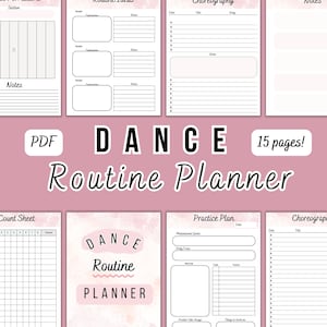 Dance Routine Planner, Choreography Planner, Dance Instructor Planner, Dance Teacher Planner, Dance Routine Printable Planner