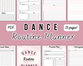 Dance Routine Planner, Choreography Planner, Dance Instructor Planner, Dance Teacher Planner, Dance Routine Printable Planner
