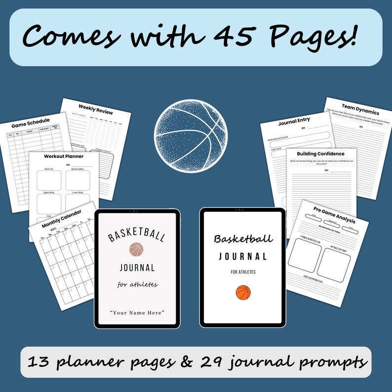 Editable Basketball Journal for Athletes, Basketball Team Journal ...
