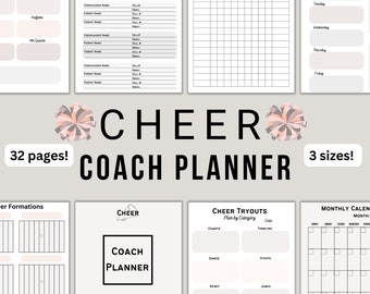 PDF Cheer Coach-Planer, druckbarer Jubelplan, Jubel-Saisonplaner, Jubel-Spieltagsplan, Jubel-Routineplaner