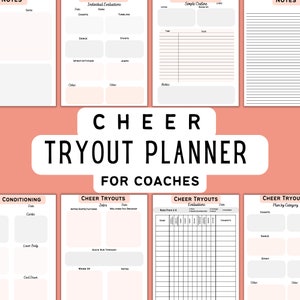 Cheer Tryout Planner, Cheer Tryout Templates, Cheer Evaluations, Cheer Planner, Cheer Season Binder