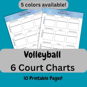 Volleyball Court Template, Volleyball Rotations Printable, Volleyball Formations Template, Game Day Plan, Volleyball Coach Planner