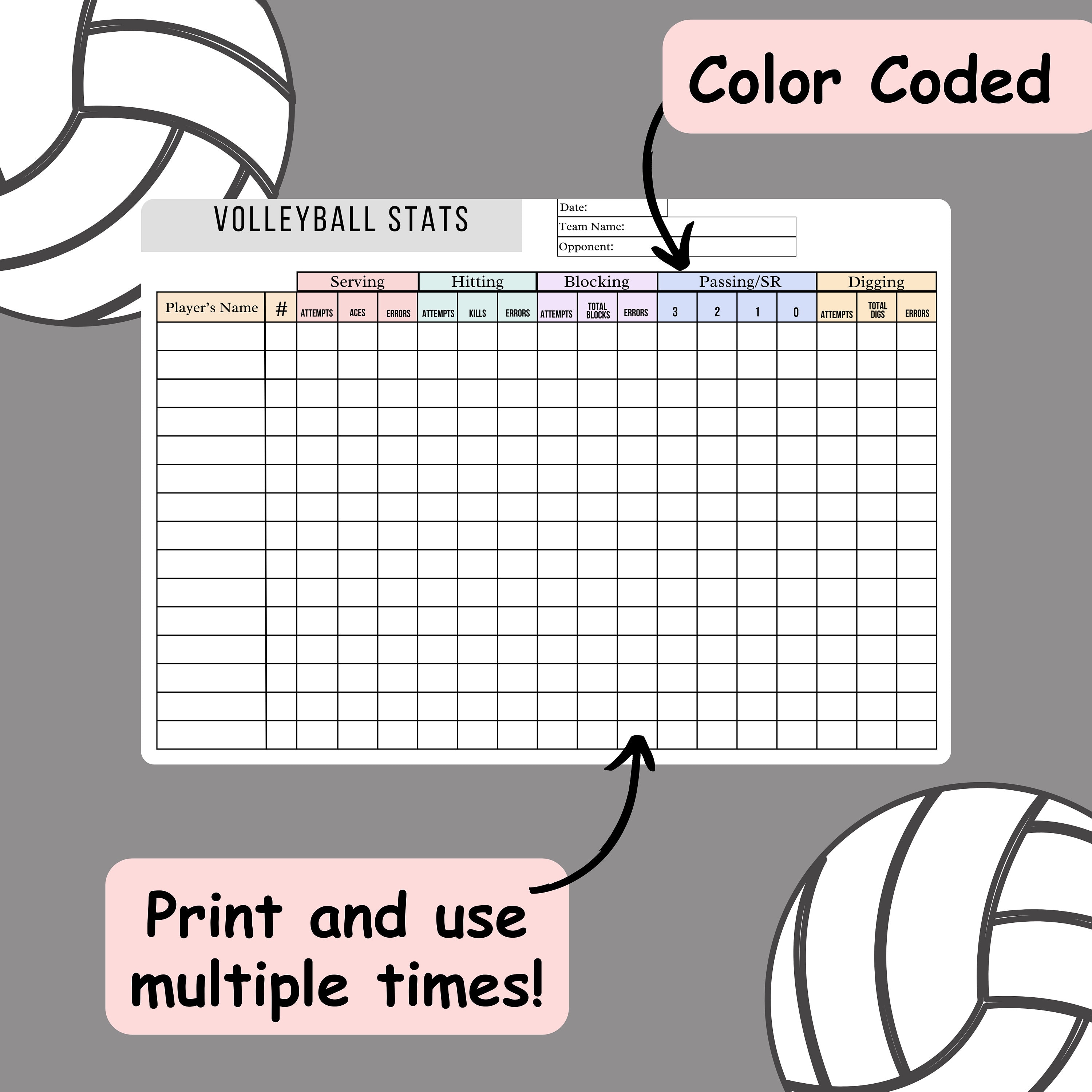 Volleyball Stats Sheet Volleyball - Il Fullxfull.5935586703 Pyeb 
