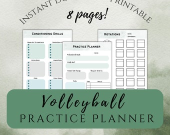 Volleyball Practice Plan Templates, Volleyball Practice Templates, Volleyball Planner, Coach's Planner, Volleyball Coaching Planner