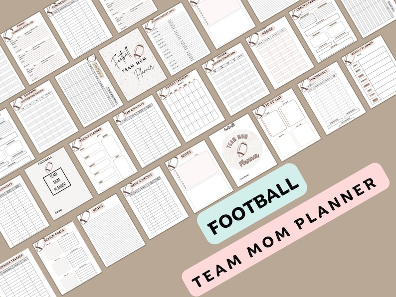 PDF Fussball Mom Planer, Fussball Team Mom Planer, Fussball Sammelplaner, Team Mom Sammelplaner, Team Mom Planner Bild 5