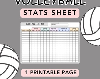 Volleyball Stats Sheet, Volleyball Stats, Volleyball Player Stats, Volleyball Stats PDF, Volleyball Stats Printable