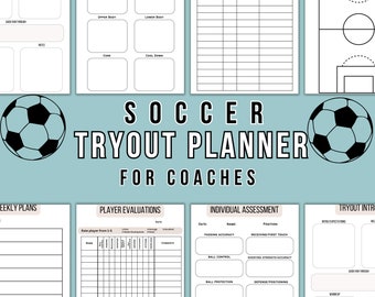 Soccer Tryout Planner, Soccer Coach Planner, Soccer Printable Planner, Soccer Tryout Plan, Soccer Tryout Guide,
