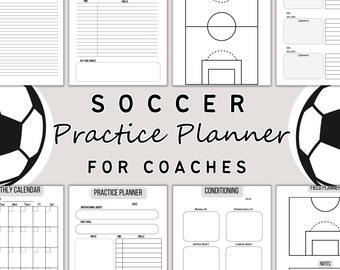 Soccer Practice Planner for Coaches, Soccer Coach Planner, Soccer Practice Plan, Printable Soccer Planner