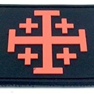 Jerusalem Cross Knights Templar PVC Airsoft Paintball Morale Patch