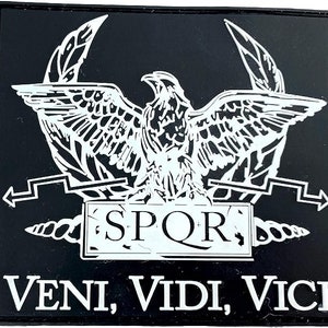 SPQR Ancient Roman Republic Veni Vidi Vici PVC Airsoft Paintball Patch