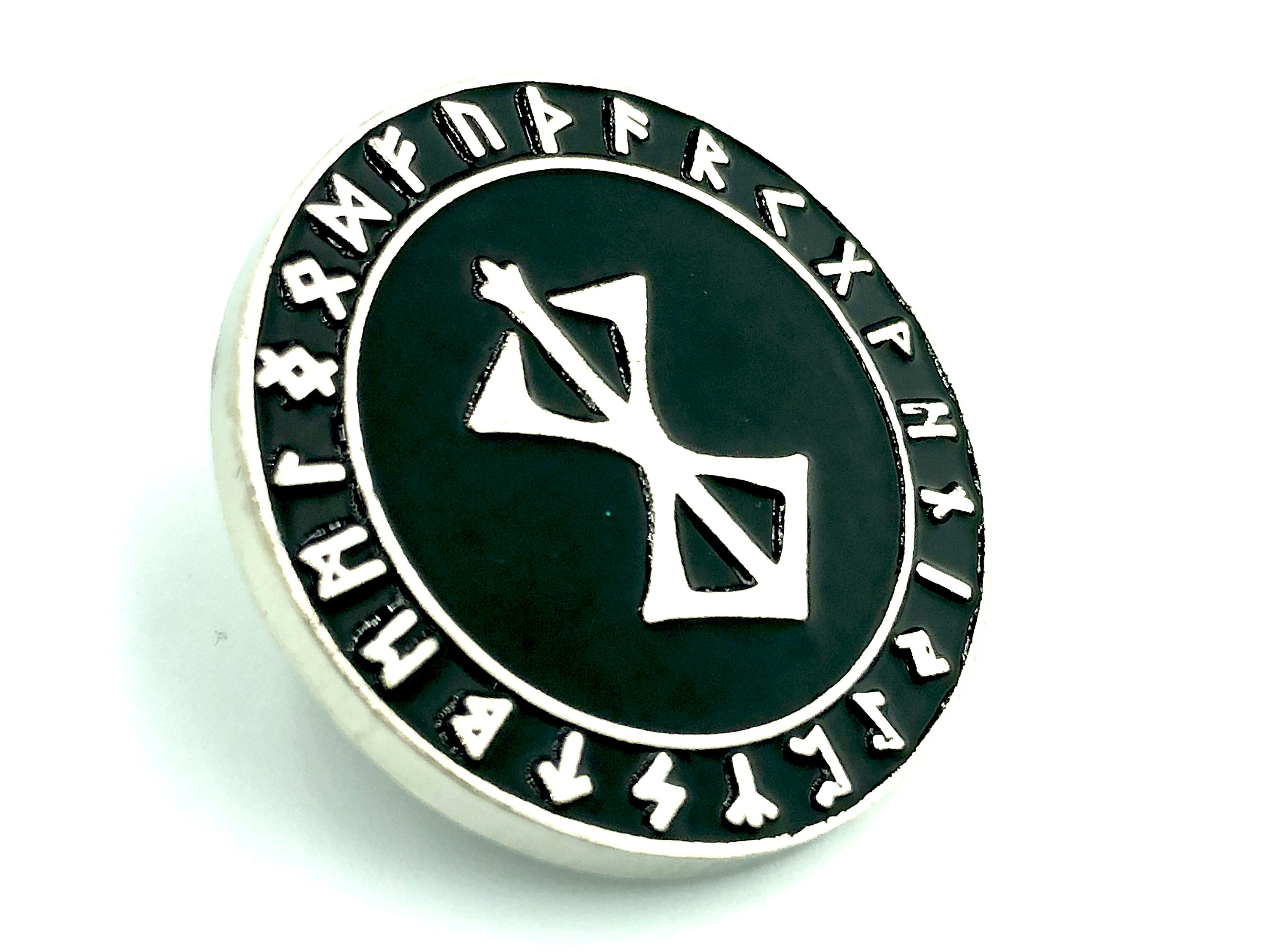 Berserk Berserker Brand of Sacrifice Norse Rune Viking Silver Metal Pin ...